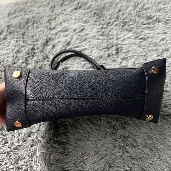 Michael Kors Navy Blue Pebbled Leather Tote - Picture 4 of 9